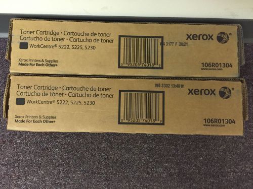 Lot of 2 Genuine Xerox Toner 106R01304 WorkCentre 5222 5225 5230 6R01304