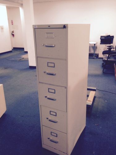 5 drawer letter size file cabinet by hon office furniture w/lock&amp;key 15&#034;w for sale