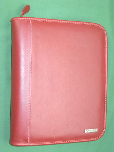 CLASSIC ~1.5&#034;~ RED FAUX-LEATHER Franklin Covey Planner ORGANIZER Binder     5848