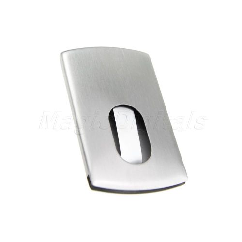 Modern thumb slide out stainless steel pocket business credit card holder case for sale