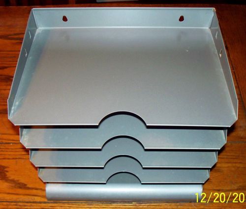 Vintage metal industrial desktop paper organizer, sorter, file, holder gray for sale