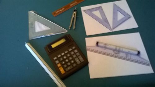 BIG LOT OF GEOMETRY OR TRIG TOOLS PREOWNED UNUSED? $75 VALUE AT OFFICE STORES