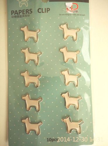 10 mini metal Paper Clip -Dog Puppy Tail Wag cute kids disney animal
