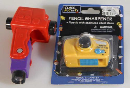 CAMERA PENCIL SHARPENER AND MCDONALDS MOTION PICTURE TOY