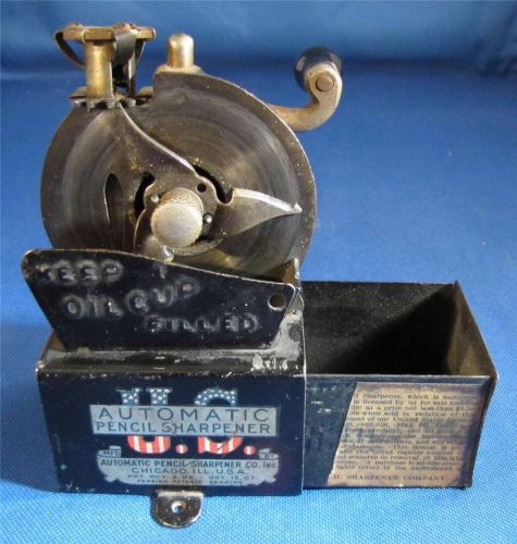 1906-1908 Hand Crank U.S. AUTOMATIC PENCIL SHARPENER Co - Chicago, IL - E3026