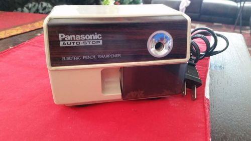 used Panasonic Auto-Stop Electric Pencil Sharpener KP-110 wood grain SEE DEMO