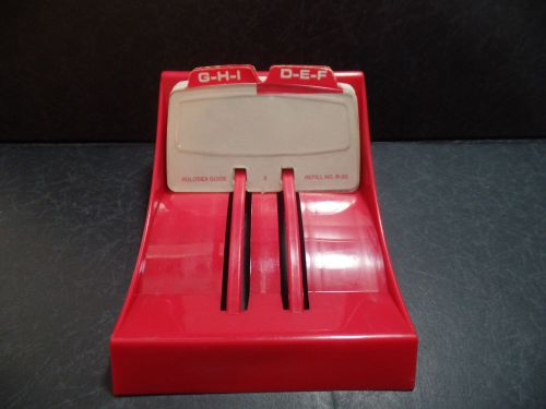 Small Red ROLODEX File with 18 Lined 2&#034; x 4&#034; Blank Cards S310 made in USA
