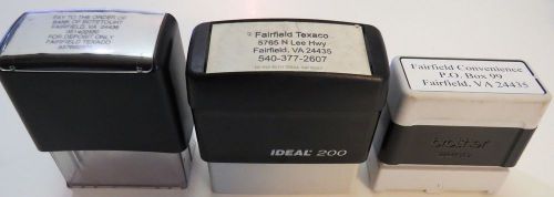 x3 Lot Business Rubber Ink Stamps Used Ideal 200 + Brother 2260