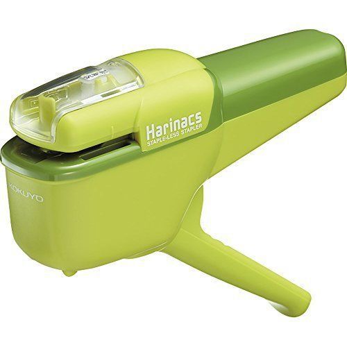 Kokuyo sln-msh110g harinacs handy stapleless stapler green for sale