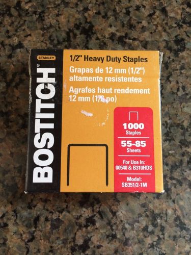 Stanley Bostitch 1/2&#034; Heavy-Duty Staples, 1000 In Each Box, 2 Boxes