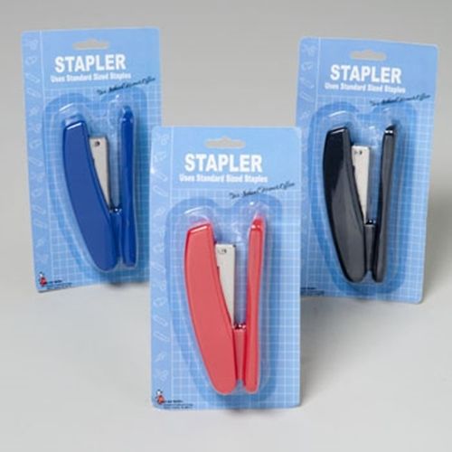 STAPLER STANDARD SIZE 4.5IN 3AST COLORS USE STANDARD STAPLES, Case of 48