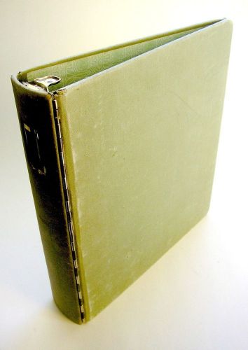 Vintage Wilson-Jones 346-34L Green Canvas Metal Hinge 1.5 Inch 3-Ring Binder