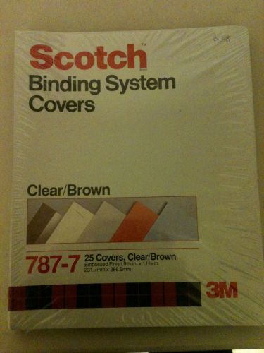 SCOTCH Binding System Covers 25 count Embossed Finish 787-7 Clear/Brown