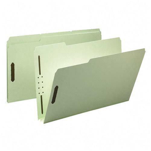 Smead smd-19934 pressboard fastener folder - legal 8.5&#034; x 14&#034; 1/3 tab gray green for sale