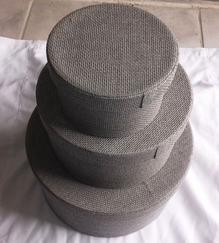 Ikea kvarnvik gray circle hat box clothes office storage closet rare for sale