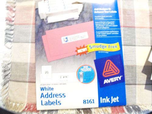 Avery Inkjet Address Labels printer copier 20 sheets  1&#034;X 4&#034; 8161 8660 2 boxes