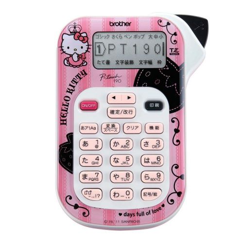 New BROTHER Label Writer P-touch 190 Hello Kitty Black PT-190KB From JAPAN