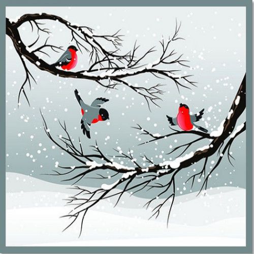30 Custom Winter Bird Art Personalized Address Labels