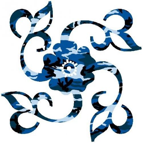 30 Custom Blue Camo Floral Personalized Address Labels