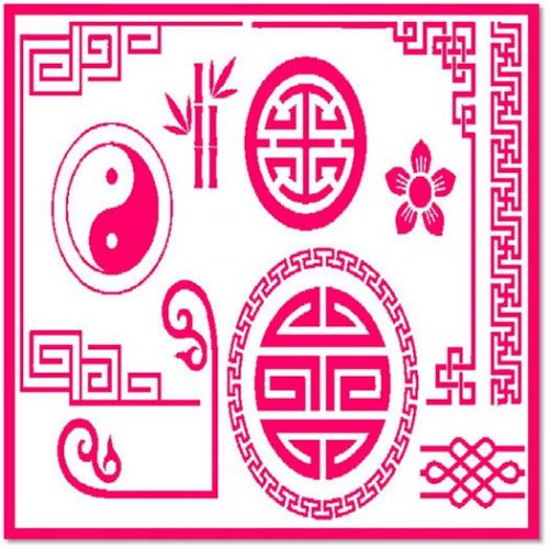 30 Custom Pink Oriental Art Personalized Address Labels