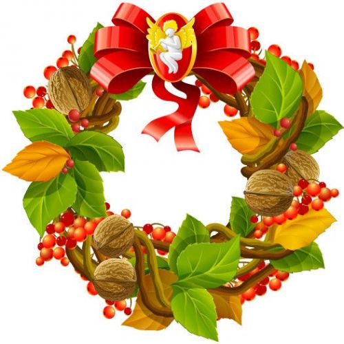 30 Custom Christmas Vine Wreath Personalized Address Labels
