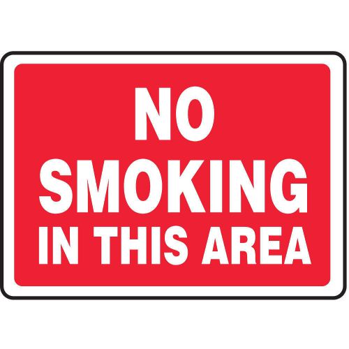 No Smoking Sign, 10 x 14In, WHT/R, AL, ENG MSMG502VA