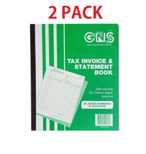 2 X 50 PAGES  INVOICE &amp; STATEMENT  BOOK A4 GNS 572 DUP 10X8 CARBONLESS  (09570)