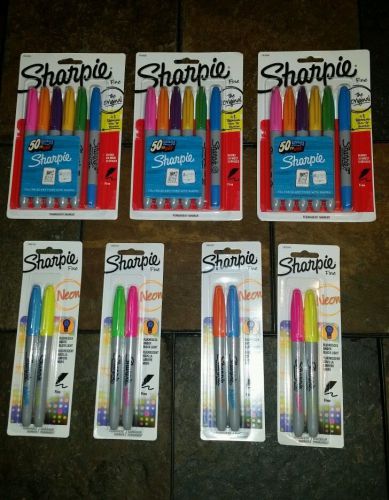 Sharpie Fine Point Marker, Lot of 3 with additional Lot of 4 Neon