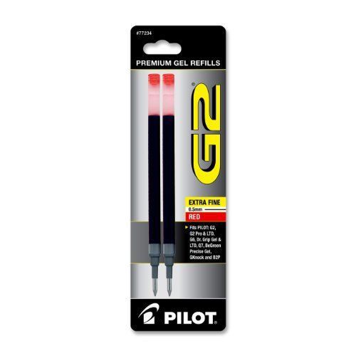 Pilot G2 Gel Ink Refill - 0.50 Mm - Extra Fine Point - Red - 2 / Pack (77234)
