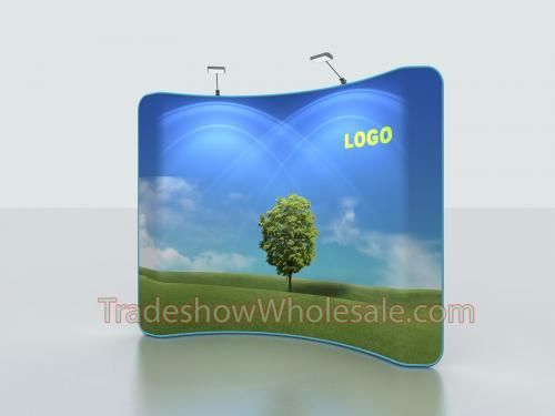 Trade Show Display Booth - Wavetube Curved Tension Backwall 8ft