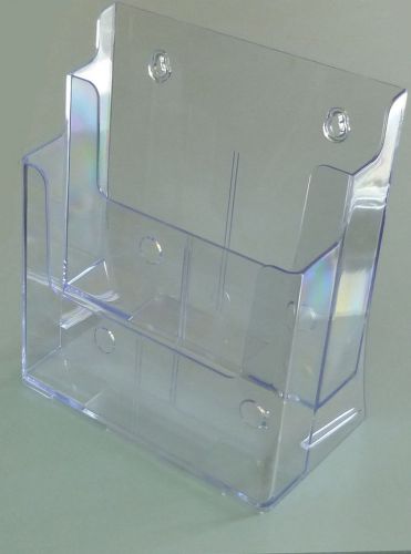 Two Tier Leaflet Holder 8.5x11&#034; Literature Holder Clear Acrylic Wall Mount14916