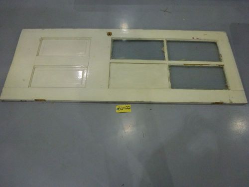 Antique Wood Panel Door W/4 Pane Glass (1 broken)-White