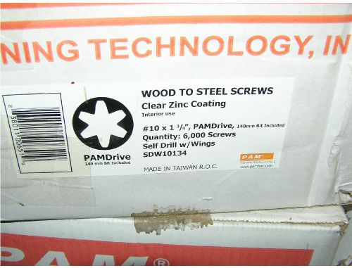 PAM FASTENERS 10x1-3/4&#034; Clear Zinc Wood to Steel Strips QTY 6000