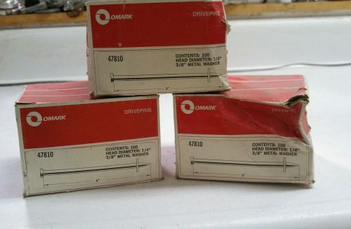 3 BOXES 100CT 3&#034; HAMMER DRIVE PIN FASTENERS 1/4 HEAD W/3/8 WASHER