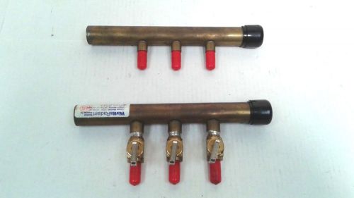 Watts Radiant Crimp 3 Outlet Copper Manifold Set - 1&#034; with 1/2&#034; Mini-ball