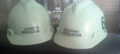 Protective Adjustable Safety Cap Helmets Work Construction Green Lot of 2