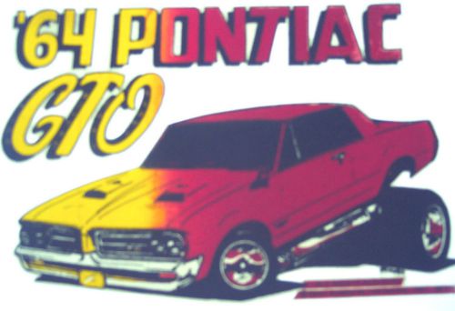 64 Pontiac GTO   Vintage 80&#039;s  T-Shirt transfer NOS