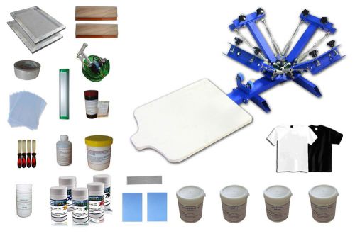 Four color one station screen printing starter kit w/ budget priced material kit for sale