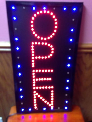 Animated Motion LED Business Vertical Open SIGN +On/Off Switch Bright Light Neon