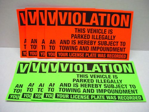 10 VIOLATION Parked illegally Towing Impoundment Warning Sign NO Parking Sticker