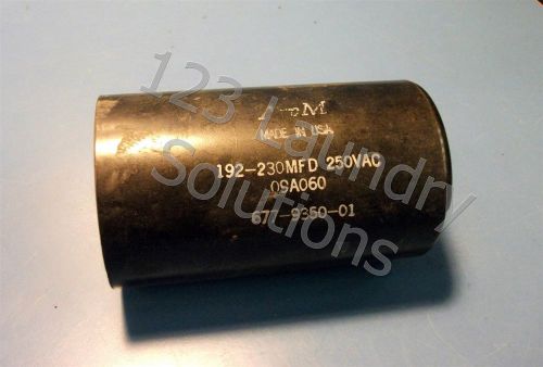 Washer capacitor milnor aerom 192-230 mfd 250vac 09a060 used for sale