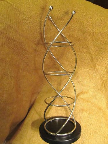 22&#034; Tall CD RACK UPCYCLED TO STORE JEWELRY DISPLAY turns shiny silver DNA thick