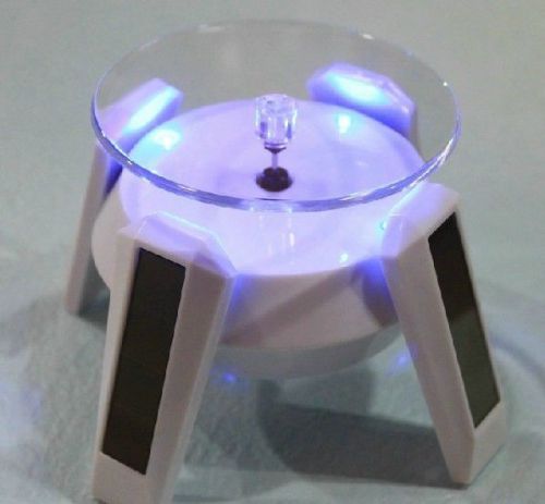New Jewelry Rotating Display Stand Turn Table With LED Light For Solar Powered