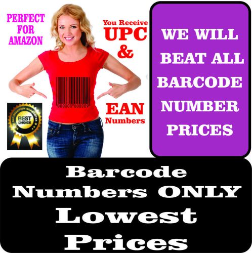 10,000 UPC BARCODE NUMBERS ONLY EAN BAR CODE NUMBER  AMAZON BARCODES 617131