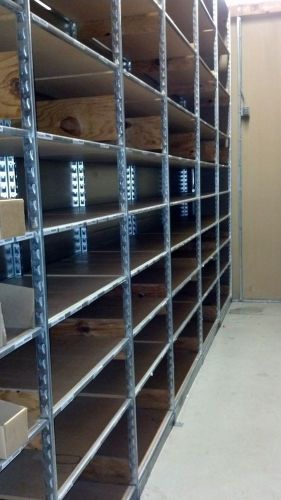 Backroom shelving lozier lot 20 wood 12&#034; shelves used fixtures warehouse storage for sale