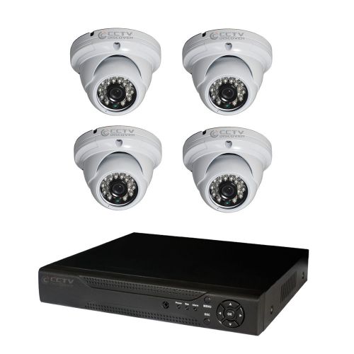 4ch CCTV Security D1 DVR + 4x 700TVL Day/Night IR Dome Camera Network System 500