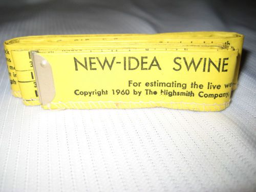 NEW-IDEA SWINE WEIGH-TAPE-Estimate live weight of hogs-Vintage 1960-Highsmith Co