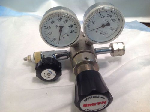 Smith gas regulator 623 dual stage 250 psig brass cga-350 shutoff valve hydorgen for sale