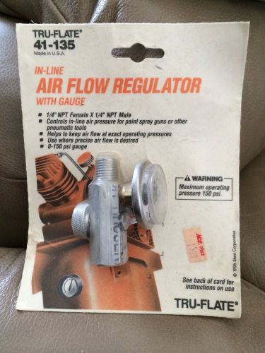 1/4&#034;npt air line regulator&amp;gauge 150 psi tru-flate 41135  new!! for sale