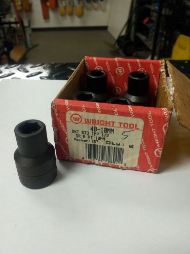 LOT OF 5 - WRIGHT TOOL 48-10MM SOCKET STANDARD IMPACT 10MM 1/2 DR